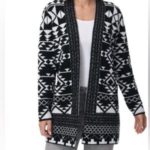 Frye Black and White Patterned Cardigan